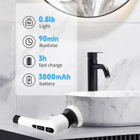 14PC Electric Spin Scrubber Cleaning Brush Scrubber For Home Adjustable Speeds Electric Spin Scrubber Cleaning Supplies Bathroom Cleaner Spin Mop Clea