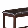 Contemporary Counter Height Dining 6pc Set Table w Butterfly Leaf 4x Chairs A Bench Brown Finish Rubberwood Chairs Cushions Kitchen Dining Room Furnit