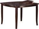 Contemporary Counter Height Dining 6pc Set Table w Butterfly Leaf 4x Chairs A Bench Brown Finish Rubberwood Chairs Cushions Kitchen Dining Room Furnit