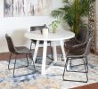 Varna 5-Piece Round Dining Set, Trestle Dining Table with 4 Stylish Chairs