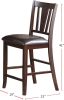Contemporary Counter Height Dining 6pc Set Table w Butterfly Leaf 4x Chairs A Bench Brown Finish Rubberwood Chairs Cushions Kitchen Dining Room Furnit
