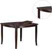 Contemporary Counter Height Dining 6pc Set Table w Butterfly Leaf 4x Chairs A Bench Brown Finish Rubberwood Chairs Cushions Kitchen Dining Room Furnit