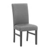 Beautiful 5-Pc Round Gray Stone Table Glitter Gray Finish Upholstered Chairs Dining Room Wooden Dining Set Furniture Transitional Style