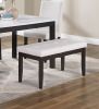Classic Stylish 5pc Dining Set Kitchen Dinette Faux Marble Top Table Bench and 3x Chairs White Faux Leather Cushions Seats Dining Room