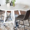 Varna 5-Piece Round Dining Set, Trestle Dining Table with 4 Stylish Chairs
