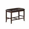 Contemporary Counter Height Dining 6pc Set Table w Butterfly Leaf 4x Chairs A Bench Brown Finish Rubberwood Chairs Cushions Kitchen Dining Room Furnit