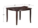 Contemporary Counter Height Dining 6pc Set Table w Butterfly Leaf 4x Chairs A Bench Brown Finish Rubberwood Chairs Cushions Kitchen Dining Room Furnit