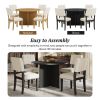 TOPMAX Modern 5-Piece Round Dining Table Set Pedestal Kitchen Table Set with 4 Upholstered Dining Chairs for Studio, Apartment, Small Places, Black