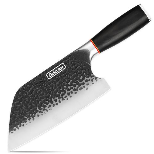Qulajoy Meat Cleaver Knife - 7.3 Inch High Carbon Stainless Steel Butcher Knife For Meat Cutting Slicing Vegetables- Professional Chopper Knife For Ho