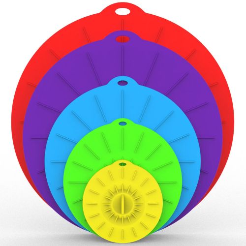 5pcs Silicone Fresh-keeping Cover; Microwave Oven Heating Cover; Food Dust-proof Splash-proof Bowl Cover Set; Kitchen Supplies