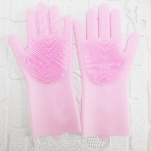 1 Pair Dishwashing Cleaning Gloves Magic Silicone Rubber Dish Washing Glove For Household Scrubber Kitchen Clean Tool Scrub