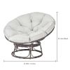46'' Large Size Papasan Chair with Cushion and Frame Overstuffed Thickened Papasan Lounge Chair with Cushion and Frame, Lazy Chair, Circle Chair, Roun